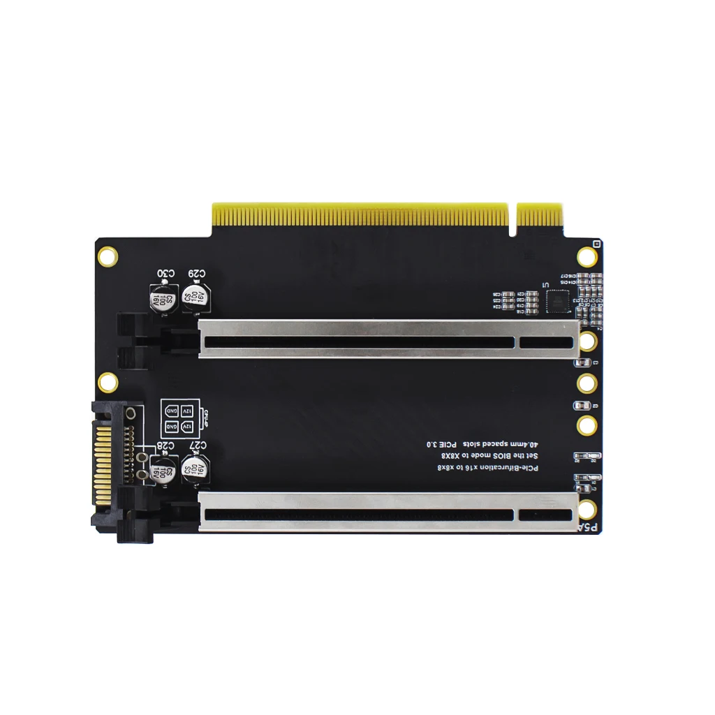 PCIe 3.0 PCI-E 4.0 x16 1 bis 2 Erweiterungskarte Gen4 Split-Karte PCIe-Bifurkation 16X bis x8x8 Abstand CPU 4P/Sata-Stromversorgungsanschluss – Detail 24