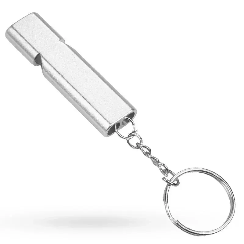 Outdoor Survival Whistle Aluminum Alloy Metal Double-hole High-frequency Tweetersurvival Whistle 150db High Decibe Rescue Tool