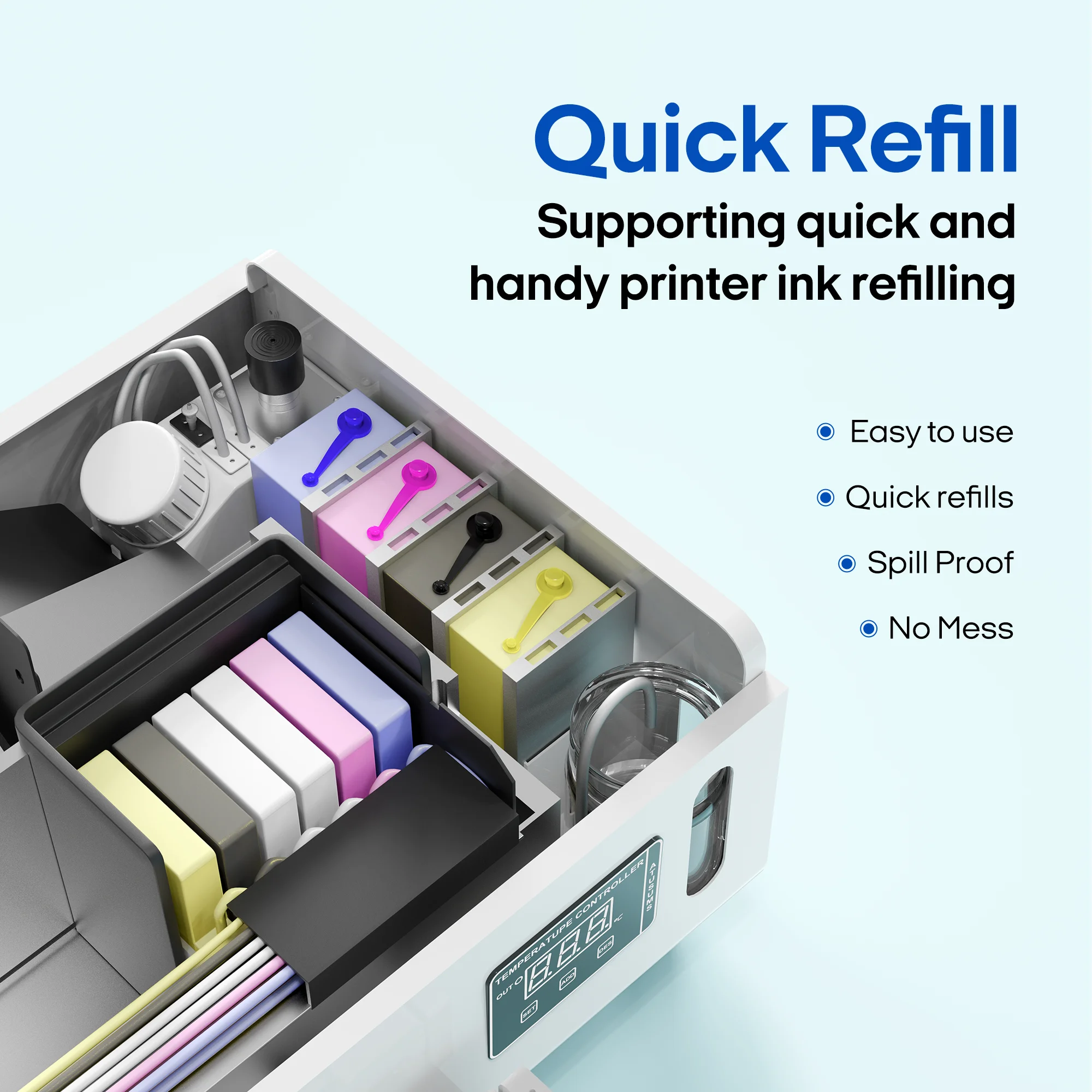 Dye Ink Kit Ink Refill Kit Dye Ink Refill Ink Cartridge Refill Kit Ink Refill Punehod DTF Printer Ink Refill 250ML*6 CMYKW Moisturizer For R1390 L1800 L800 XP600 DTF Transfer Printer US UK DE STOCK