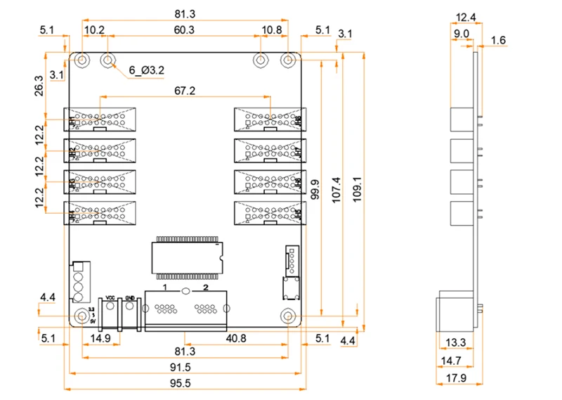 DIY Novastar LED 디스플레이 풀 컬러 수신 카드, DH7508 디스플레이 제어 시스템 카드, 256x256 픽셀, 8 * HUB75E 인터페이스