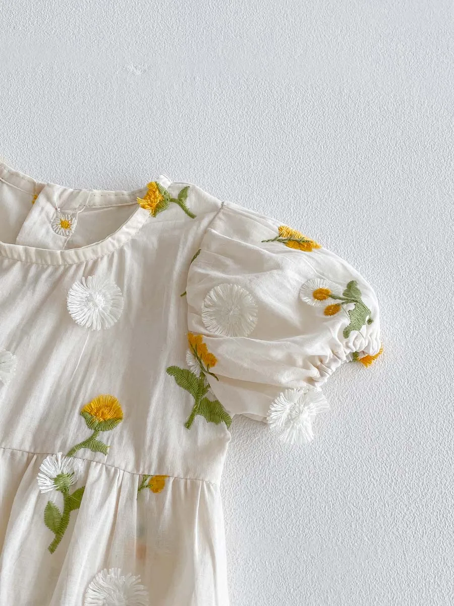 Summer Baby Girl Embroidered Floral Jumpsuit