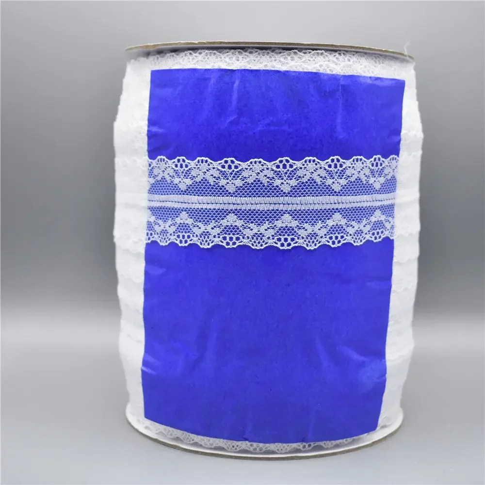 סיטונאי 300 חצרות/רול לבן תחרה סרט 40mm/רחב לקצץ עבודות יד רקום תפירה אפריקאית תחרה בד Applique חומר