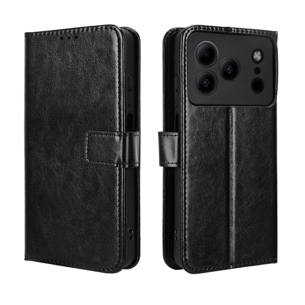 Luxury Leather Flip Wallet Phone Case with Stand Function and Card Holder