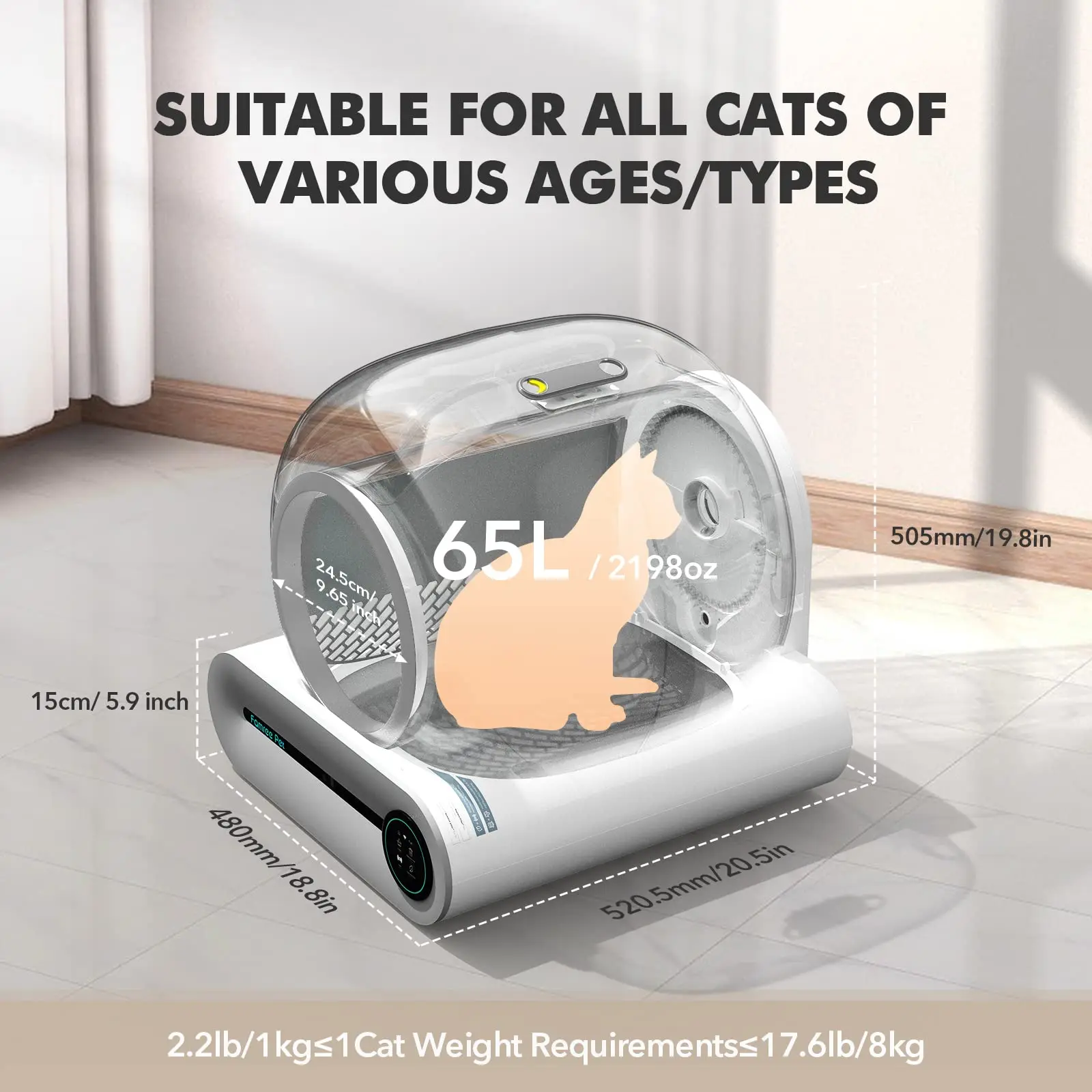CATLINK Self Cleaning Robot Litter Box, Double Odor, 45 OFF