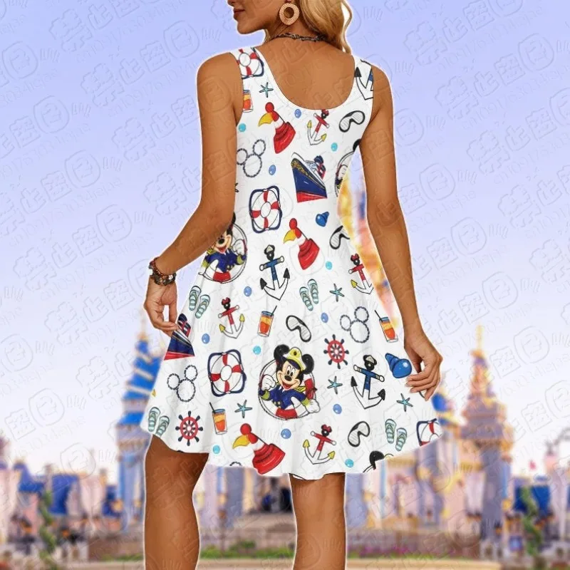 2026 Trendiges Kawaii Süßes Damen- und Mädchen-Eltern-Kind-Kleid Modisches Sommer-Reisekleid Mickey Bequemes Atmungsaktives Reisekleid