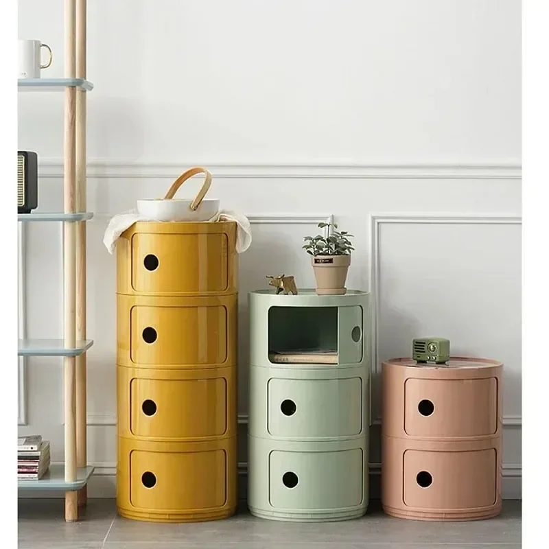 Plastic Storage Cabinet Multi-layer Nightstands Modern Simple Bedside Table for Living Room Bedroom