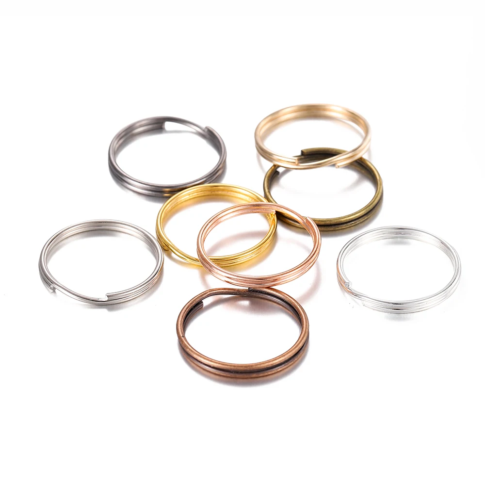 

20/50pcs/lot 25mm Metal Key Rings Round Open Jump Rings Double Loops Split Rings for DIY Jewelry Making Findings Accessories