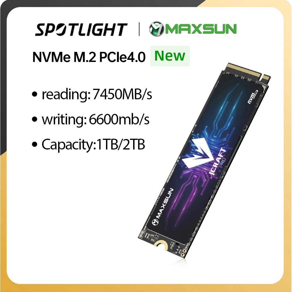 

[World premiere】SSD 7450 Мб/с NVMe M.2 2280 2 ТБ 1 ТБ, Внутренний твердотельный жесткий диск M2 PCIe4.0x4, диск для настольного ПК, ноутбука PS5