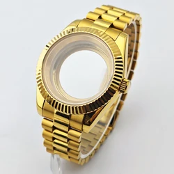 Premium Stainless Steel Watch Case with 20mm Band - High-Quality Watch Accessories for M8215 8285 (No window-Gold)