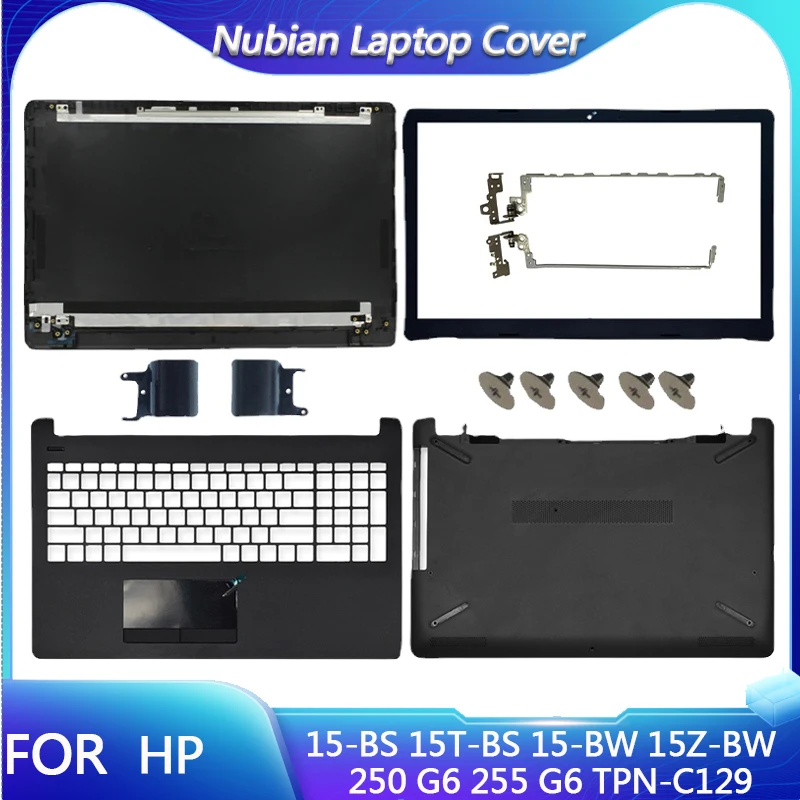 Para hp 15-bs 15t-bs 15-bw 15z-bw 250 g6 255 g6 TPN-C129 novo portátil lcd capa traseira/moldura dianteira/encosto de mãos/caixa inferior/lcd dobradiças