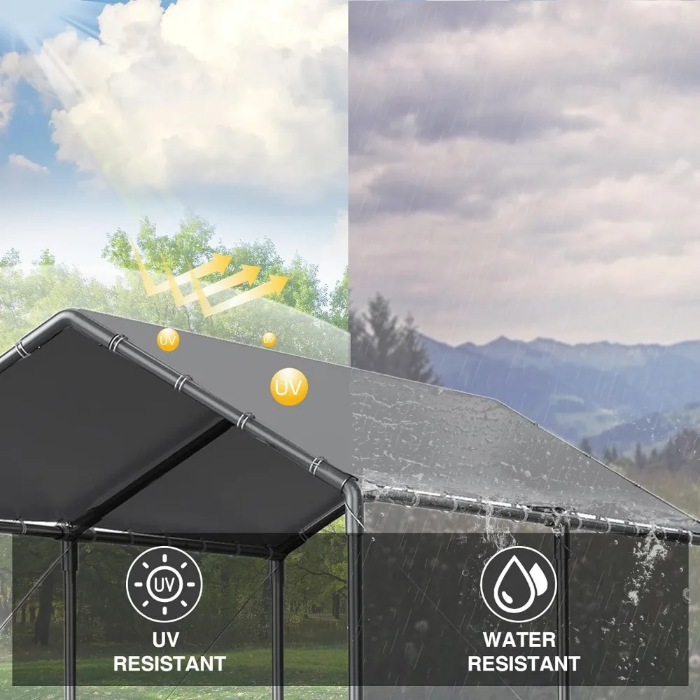 Description Picture 5 of item10×20 Carports, Portable Garage Carport with Heavy Duty Frame & Waterproof Carport Canopy Shelter for Outdoor, Boat, Truck