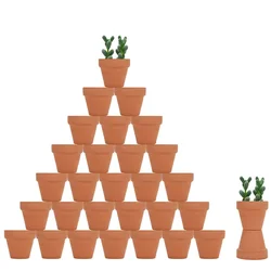 Set of 32 Small Terra Cotta Planter Pots with Drainage Holes - S