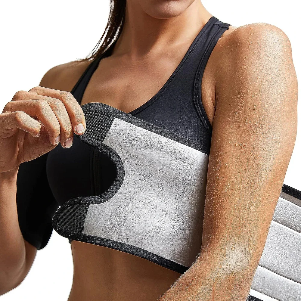 Arm Trimmers 1 PCS Arm Trimmers Women Sauna Sweat Arm Bands Adjustable Lose Fat Sauna Slimmer for Sports Workout