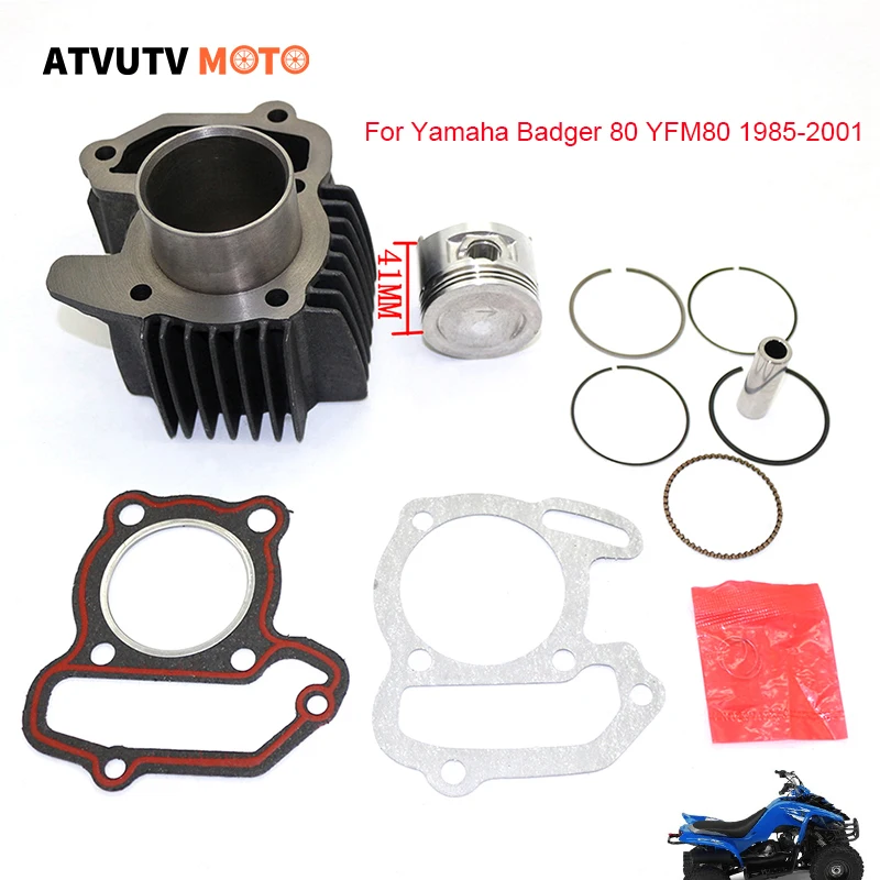 

47MM Engine Cylinder Piston Assembly Gasket Top End Kit For Yamaha Badger 80 YFM80 1985-2001