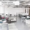 Workflow Modular Wall | Room Divider with Whiteboard, Sound-Dampening, & Frosted Acrylic Panels | Expandable Office Partition fo 2