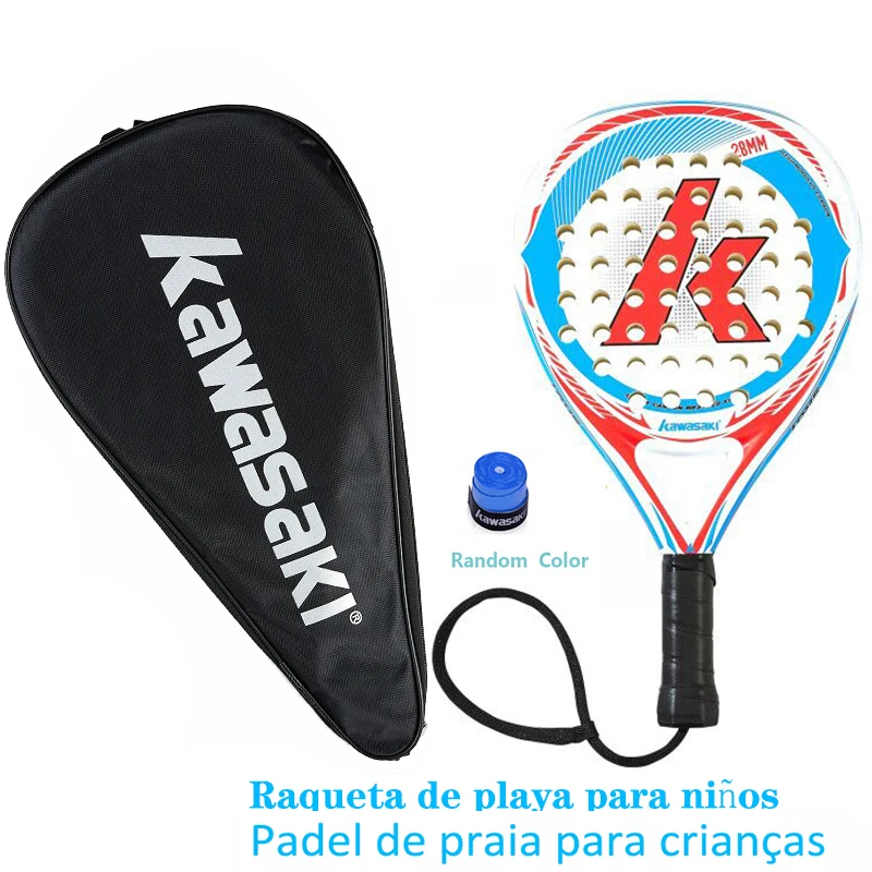 Kawasaki Padel Tennis Carbon Fiber Soft EVA Face Tennis Paddle Racquet with Padle Bag Cover Beach Paddle Racket tennis racket padel racket