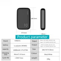 FERISING Mini 18W Power Bank 10000mAh 5