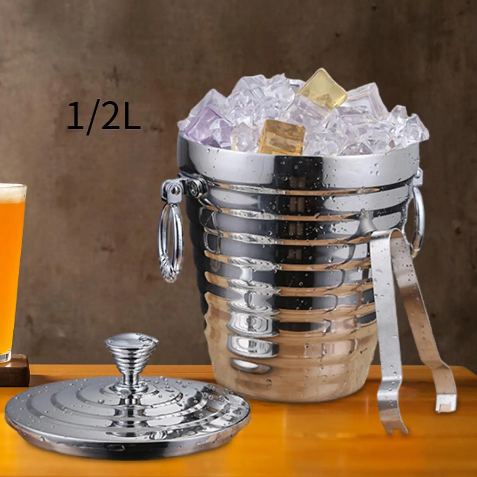 Metal Ice Bucket Champagne Bucket Cooler Bucket for Cocktails Camping Picnic Metal Ice Bucket Champagne Bucket Cooler Bucket for Cocktails Camping Picnic