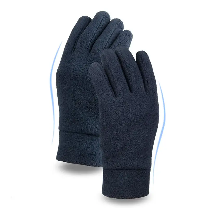 Winter Warm Gloves with Double-layer Polar Fleece Thickened Anti Cold Properties Touch Screen Men Women Driving Cycling Gloves