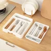 4/5 Compartments Cutlery Organizer Daily Drawer Divider Tray Rectangle Easy Clean Home Kitchen Spoon Fork Separation Box 3