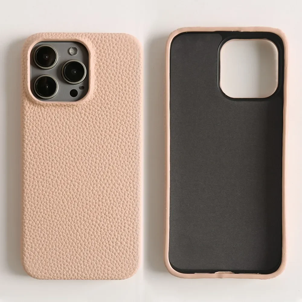 Luxury Full Grain Leather Shockproof Phone Case - Elegant Back Cover