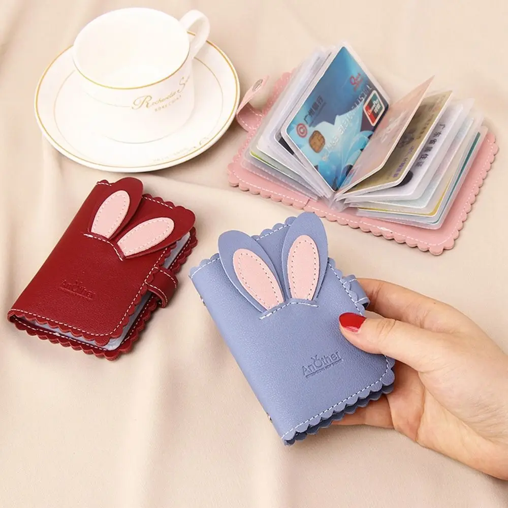 

Money Clip Coin Purse Multi-card Slot Rabbit Ear PU Leather Organ Card Holder Women Wallet Credit Card Clip Women Card Bags