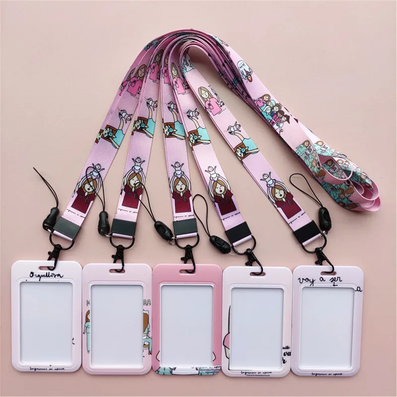 Ins Cute Smile Retractable Lanyard Card Holder Holder Student Credential  For Pass Card Credit Card Straps Key Ring Girl Gift - AliExpress