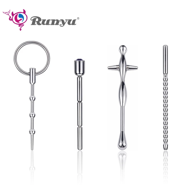 Penis Sex Toys Double-Headed Horse Eye Stick Urethra Masturbator Dilator Metal Penis Plug