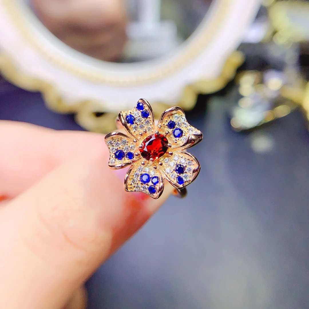 

Magnesium Aluminum Garnet Sterling Silver 925 cut good engagement ring Ladies exquisite luxury wedding gift free shipping