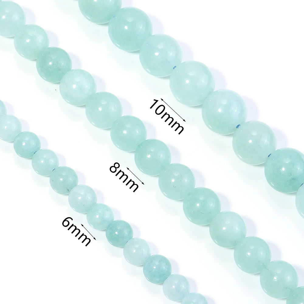 1 가닥 미얀마 옥 비즈 6/8/10mm 라운드 루즈 천연석 비즈 DIY 쥬얼리 만들기 수제 팔찌 공예 액세서리