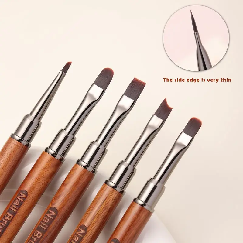 Nail brush with flat round head, large round head, large flat head, triangular color painting, light therapy pen with cover 2