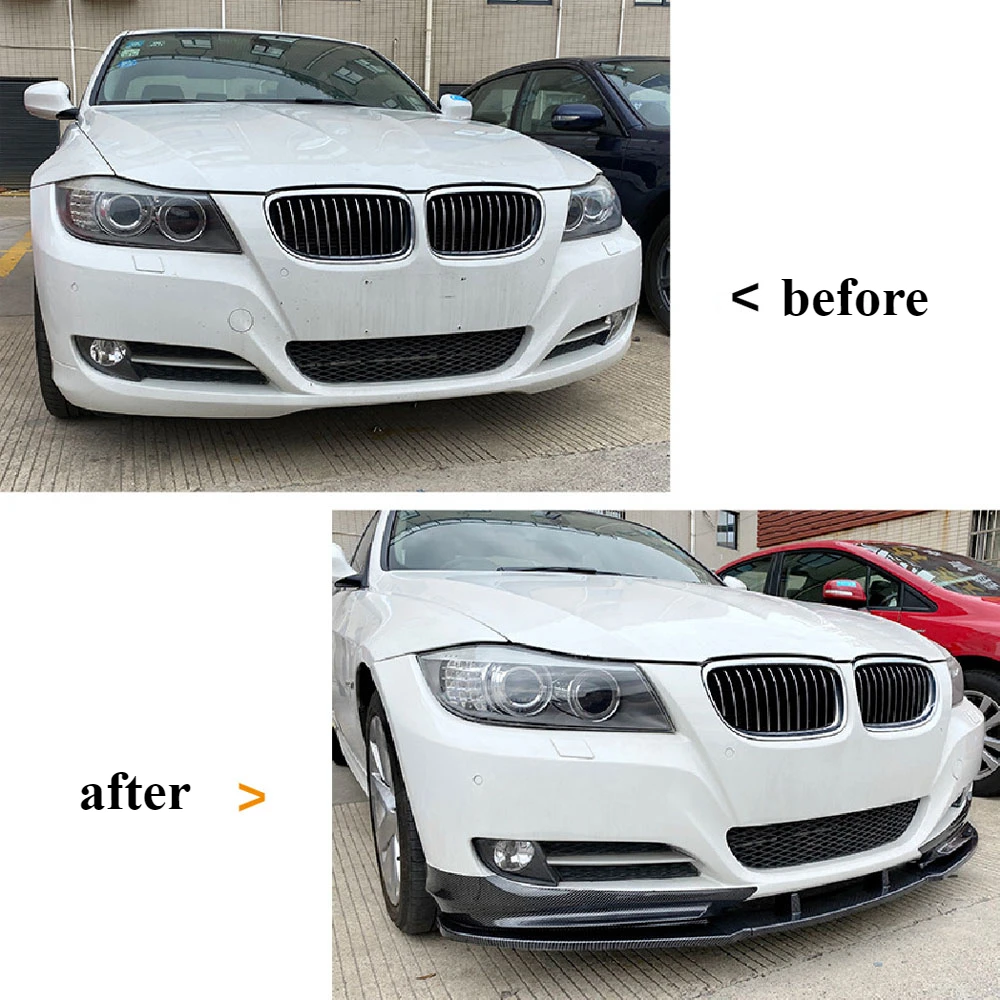 BMW 3 시리즈 E90 E91 LCI 320i 2009-2012 자동차 앞 범퍼 립 부품 스플리터 앞 블레이드 바디 키트 가드 커버 액세서리