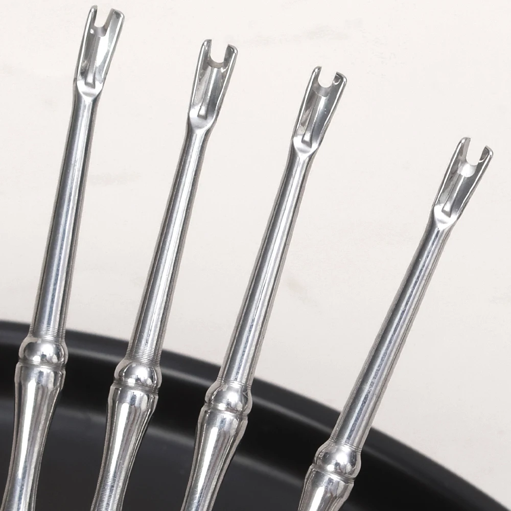 1/5Pcs Stainless Steel Cuticle Remover Dead Skin Fork Pusher Nail Art Manicure Tools Professional Nail Cleaner Trimmer Pushers
