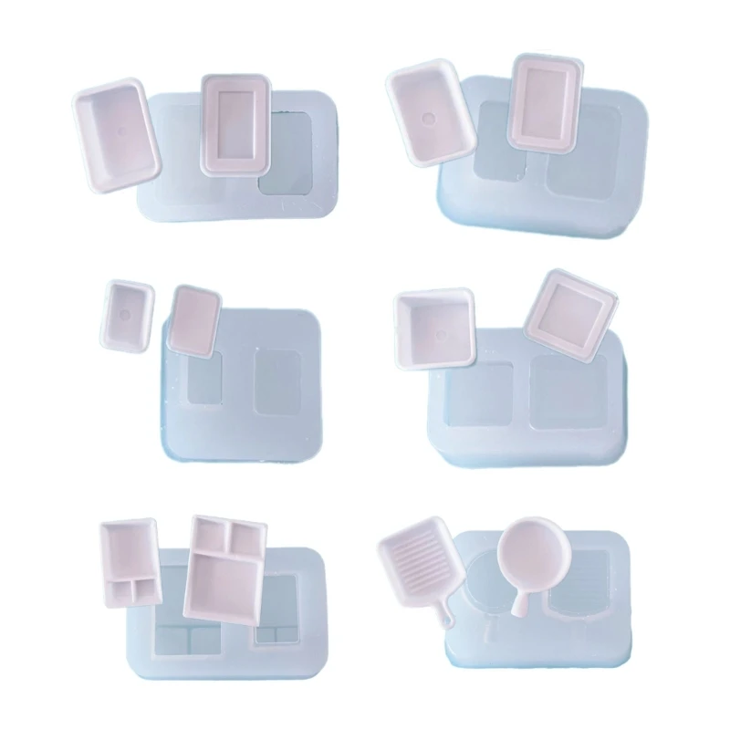 

Mini Baking Tray Mold Miniature Dollhouse Frying Pans Pots Silicone Mold for Making Chocolate Cookie Molds Kitchen