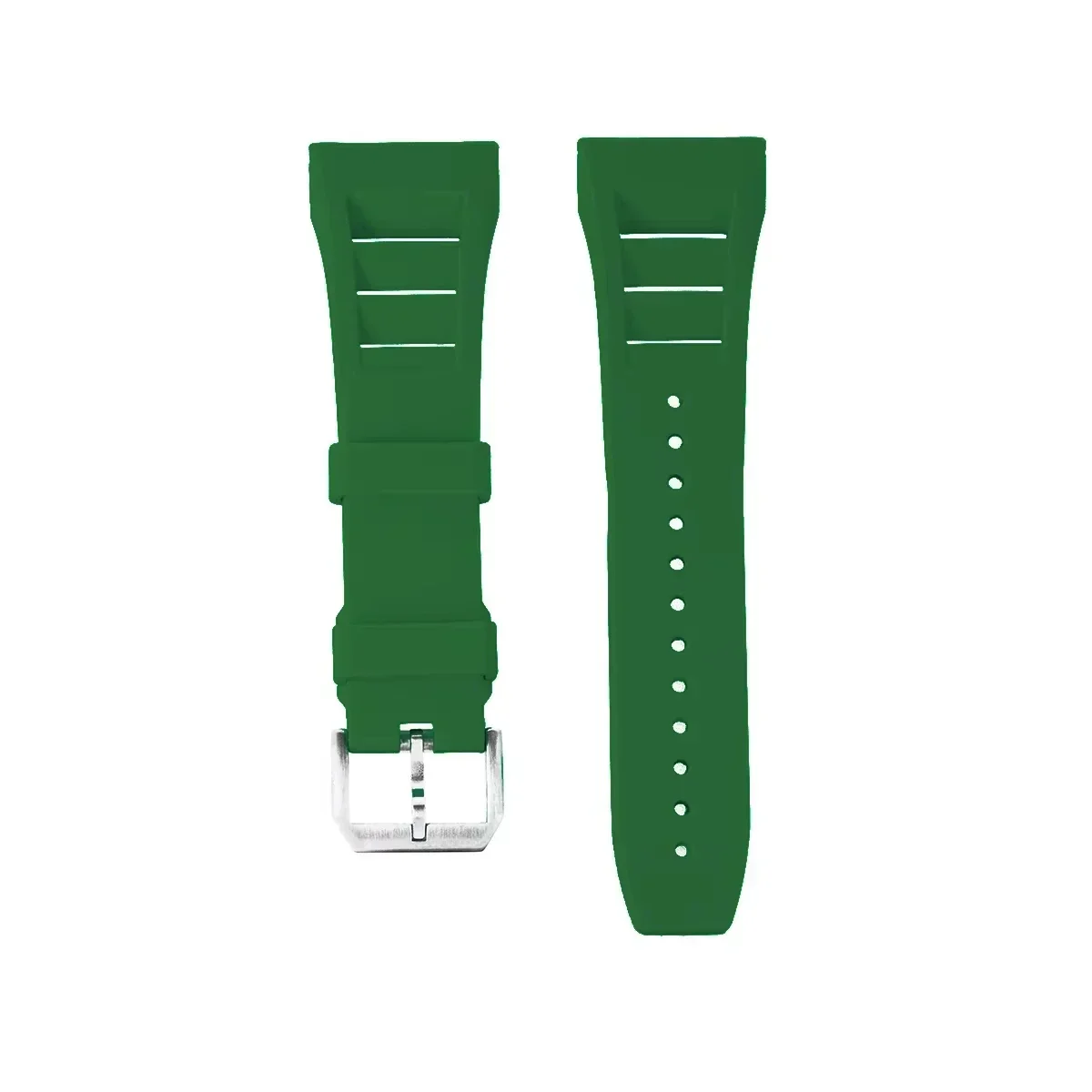 Deluxe Stainless Steel Watch Case with Silicone Pin Buckle