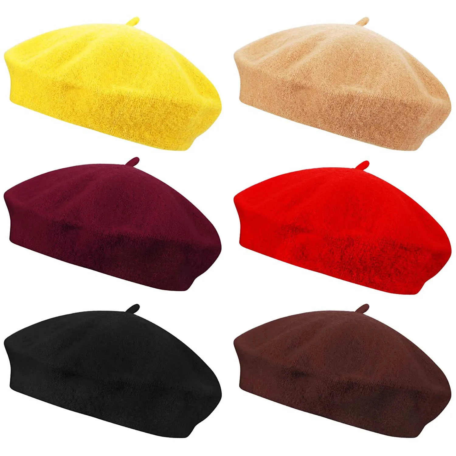 Unisex Vintage Plain Beret Hats French Berets Warm Wool Spring Winter Beanie Hat Women Girl Street Cap Winter Berets Women Men