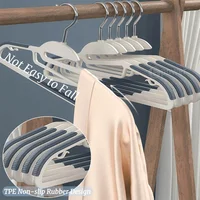 Hanger 10Pcs Anti-Slip Grey Multifunctional Wet and Dry Household Hanger Suitable for Hanging Storage Clothes Bedroom Ward 2