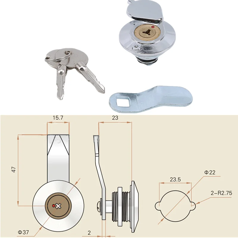 Cam Lock Door Mailbox Drawer Cupboard Locker For Security Door Cabinet With 2 Keys
