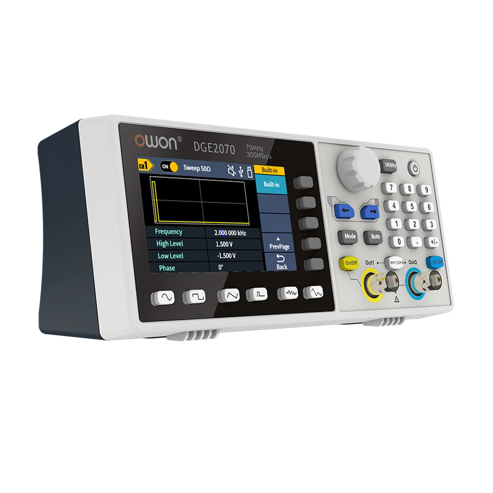 OWON DGE2035 DGE2070 AWG Tester Meter 2 Channels 35Mhz 70Mhz Bandwidth 14Bits 300MSa/s Sample rate signal generator
