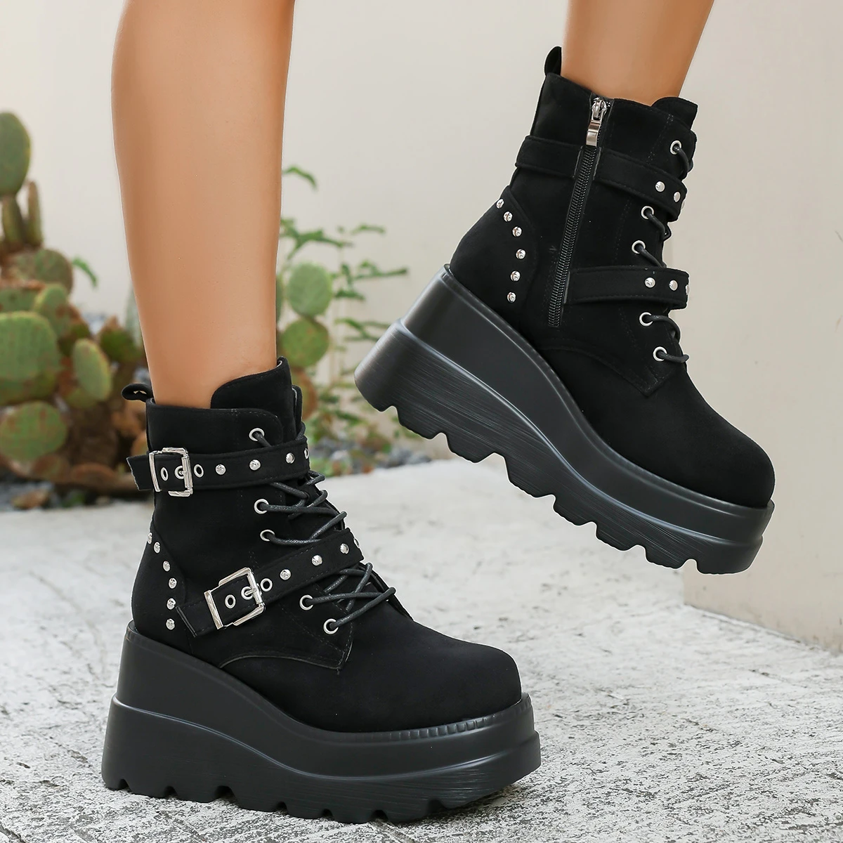 2025 Women Comfortable Ankle Boots Luxury Casual Elegant New Boots Platform Chunky Designer Shoes for Women Zapatos De Mujer