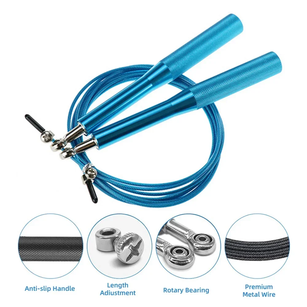 Ultra-speed Skipping Rope Steel Wire Jump Rope for Boxing Gym Fitness Training 3 Meters Adjustable Speed Gym