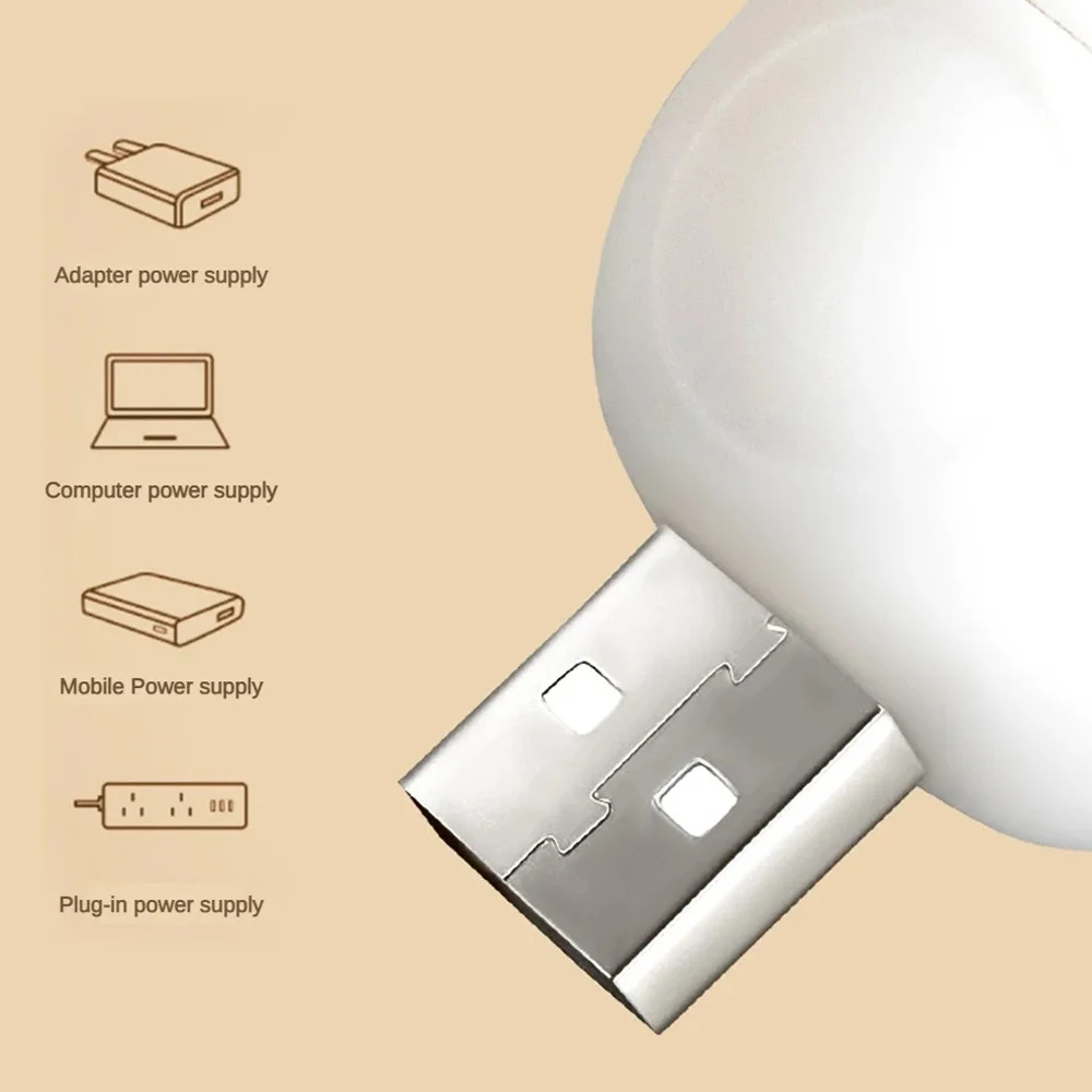 Deer Head Book Light USB Plug Night Light Computer Mobile Powered Reading Lamp Eye Protection Bedside Sleeping Lamp