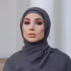 Hot Selling Rayon Modal Undercap Paired With A Long Scarf For Easy Wearing Muslim Women Hijab Set 2