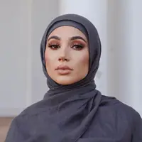 Hot Selling Rayon Modal Undercap Paired With A Long Scarf For Easy Wearing Muslim Women Hijab Set 2