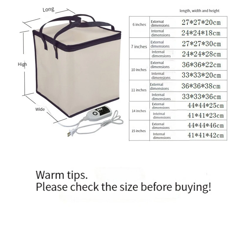 Fermentation Bag Household Yogurt Bread Rice Sweet Wine Bun Steamed Bun Wake Up Box Noodles Breeding Thermostatic Red Wine Ferme