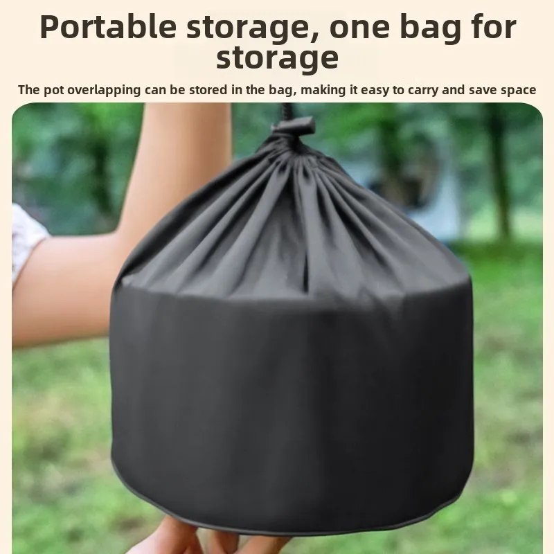 Portable Outdoor Hiking Cookware Set: Compact Teapot, Frying Pan, and Pot for Camping and Boiling Water