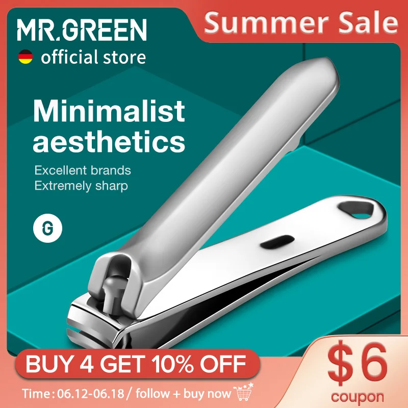 Mr.green Nail Clippers Stainless Steel Minimalist Aesthetics Fingernail Cutter Nail Scissors