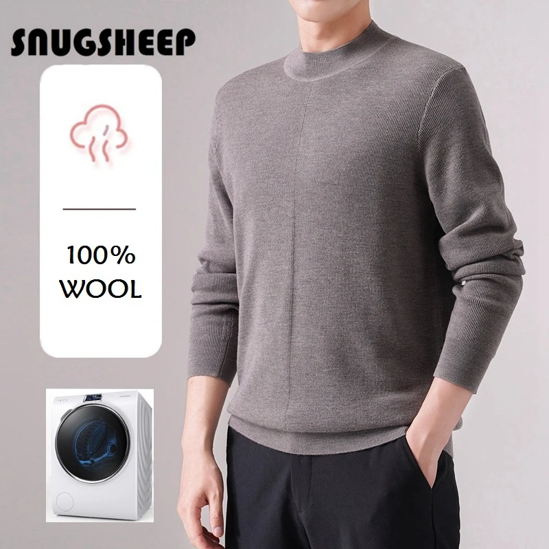 

100 wool men sweater asymmetric mens essentials clothing pullover black sweaters winter clothes fashion turtleneck korean style