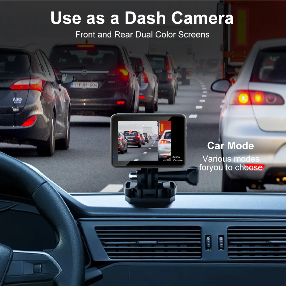 4K60FPS Action Camera 24MP WiFi 2.0" IPS LCD 170D 30m Waterproof Helmet Video Sport Anti-Shake Camera With Remote Controller 5