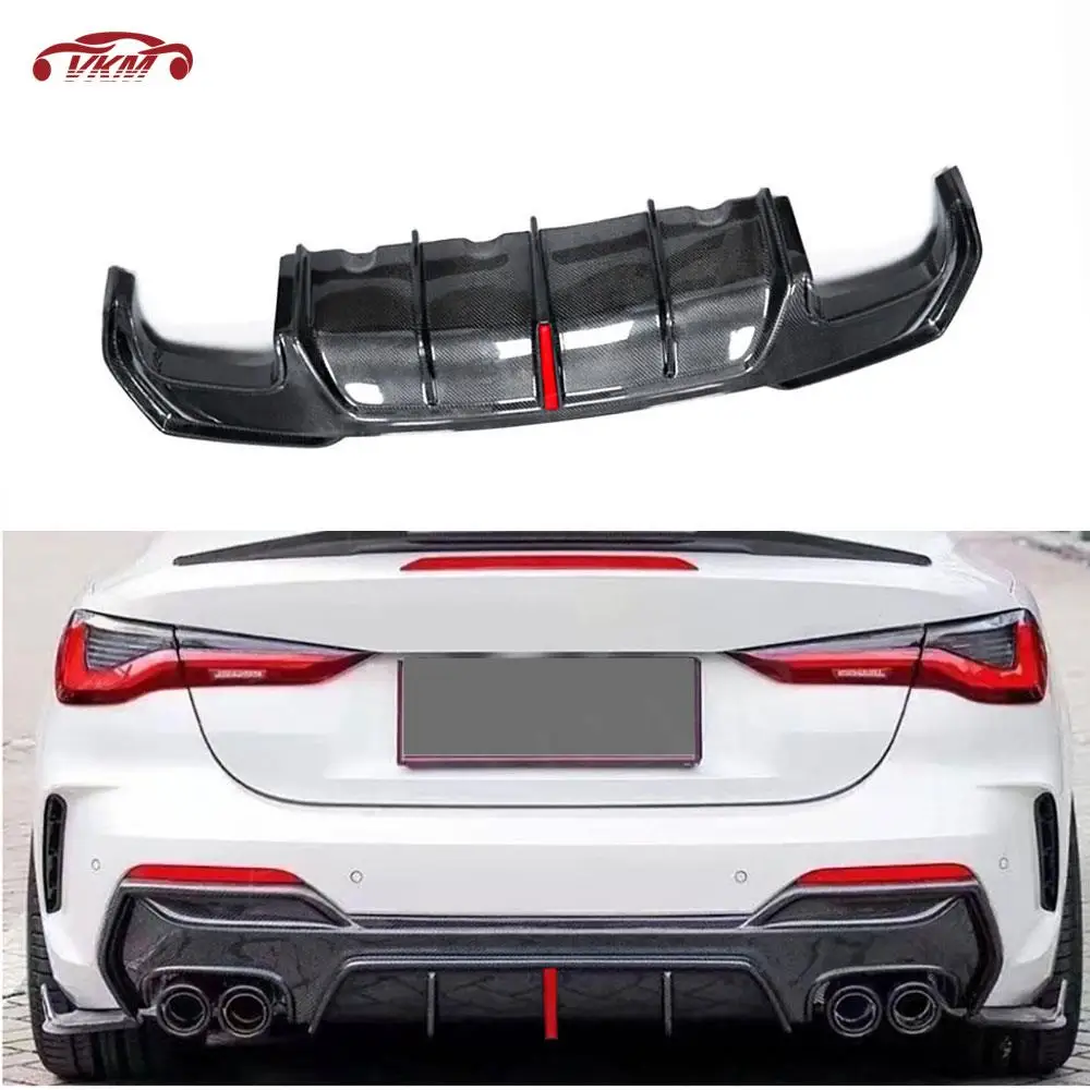 

Rear Bumpers Lip Diffuser Extension With LED Light For BMW 4 Series G22 G23 Coupe 2021 + Carbon Fiber Car Styling Bodykits